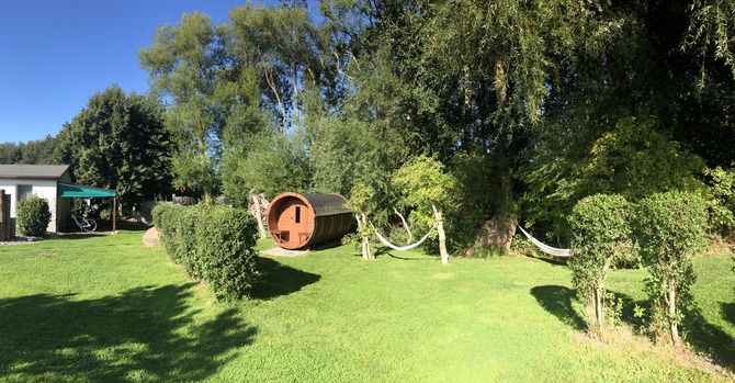 Ferienwohnung in Kägsdorf - Meerblick - Sauna im Garten und Hängematten zum relaxen