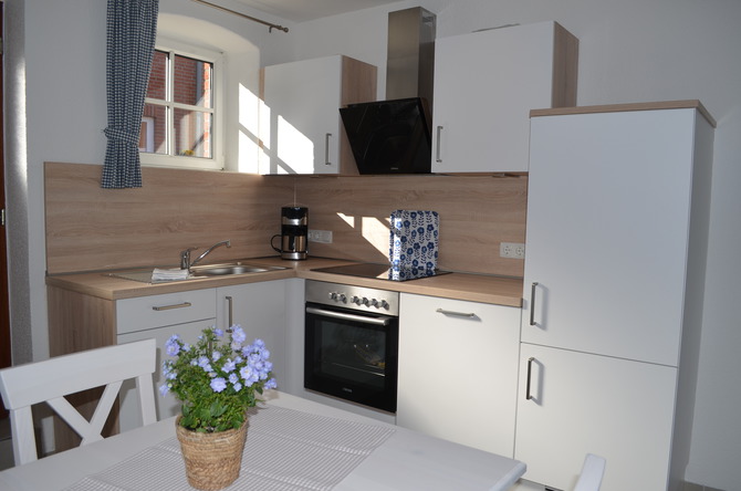 Ferienwohnung in Stawedder - Ferienhof Felix - Neue Küchenzeile 03/2021 - Küchenzeile mit Essbereich