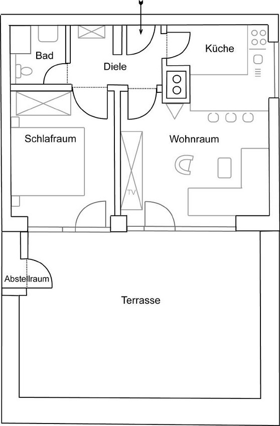 Ferienwohnung in Grömitz - Deichkrone - Grundriss der Wohnung