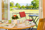 Ferienwohnung in Rettin - Ferienhof Hansen Lachmöwe - Frühstück mit Blick in die Natur
