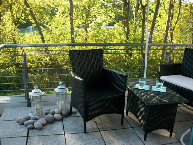 Ferienwohnung in Kühlungsborn - Strandstraße mit Südwestbalkon - Balkon im Sommer