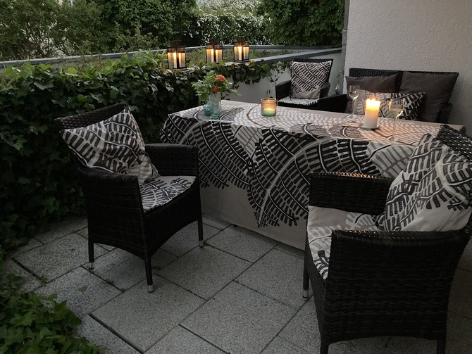 Ferienwohnung in Kühlungsborn - Strandstraße mit Garten und 3 Terrassen - Abendstimmung auf Terrasse Nr 2- überdacht