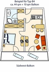 Ferienwohnung in Grömitz - STRANDIDYLL, 121 - Typ B4 - Bild 14