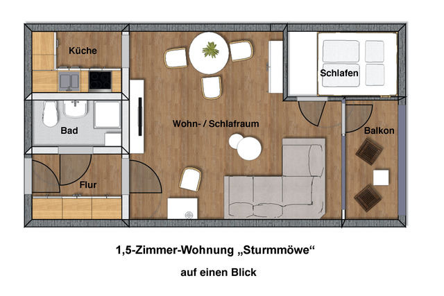 Ferienwohnung in Wendtorf - Whg. Sturmmöwe - Haus Nordlichter - Bild 9