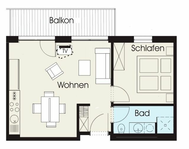 Ferienwohnung in Eckernförde - Apartment 4 - "MOIN MOIN" - Blickrichtung Offenes Meer/Strand - Bild 6