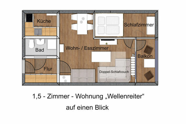 Ferienwohnung in Wendtorf - Whg. Wellenreiter - Haus Nordlichter - Bild 8