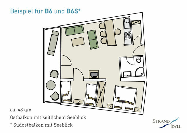 Ferienwohnung in Gr&ouml;mitz - Strandidyll, 114 - Typ B6 - Bild 22