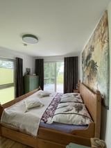 Ferienhaus in Pruchten - Ferienhus Darsskieker - Schlafzimmer West mit Zugang zur oberen Terrasse